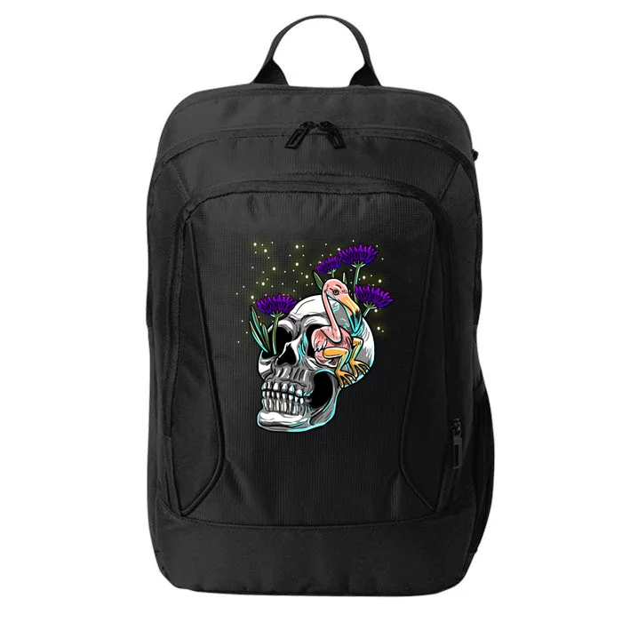 Skull Flamingo Purple Daisy Rave Techno Music Edm Lover Gift City Backpack