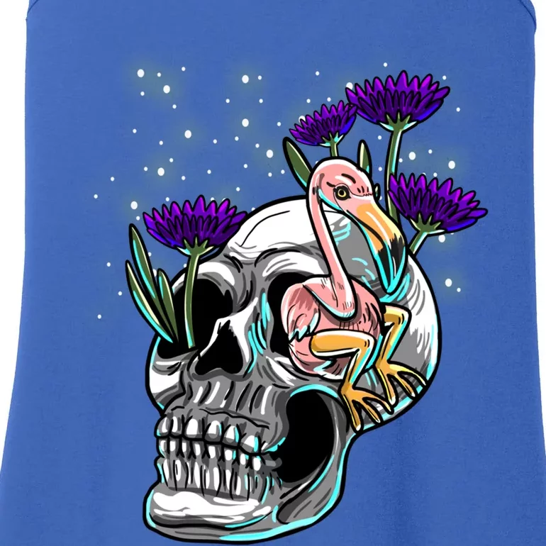 Skull Flamingo Purple Daisy Rave Techno Music Edm Lover Gift Ladies Essential Tank