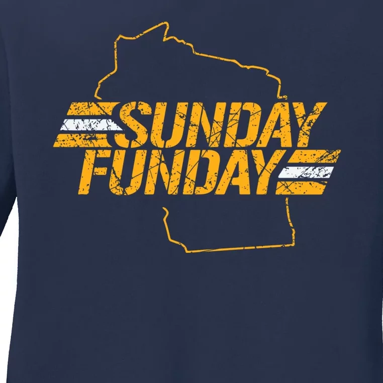 Sunday Funday Packers TShirt Ladies Long Sleeve Shirt