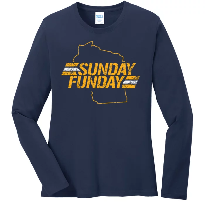 Sunday Funday Packers TShirt Ladies Long Sleeve Shirt