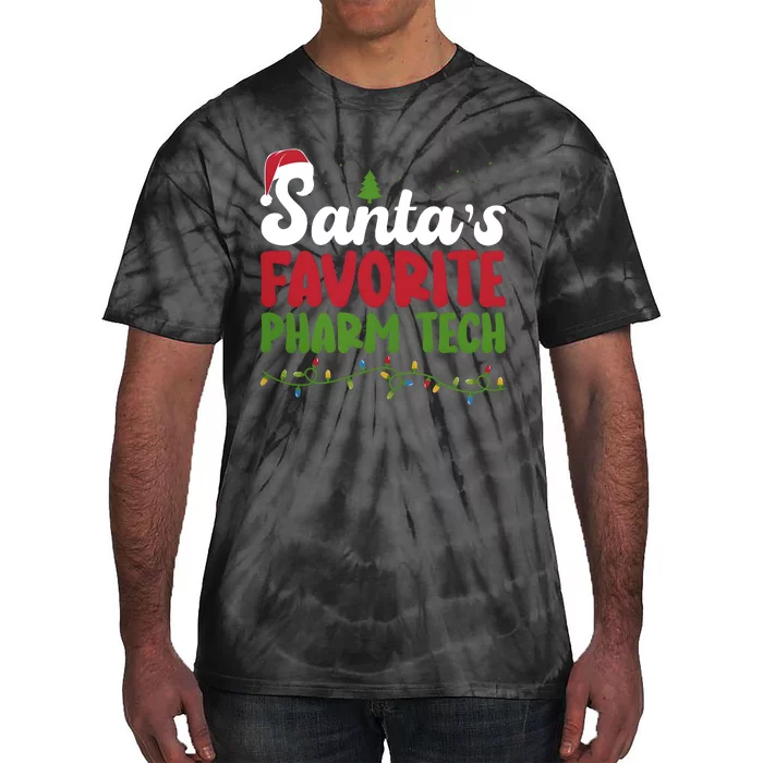 Santa Favorite Pharm Tech Christmas Pharmaceutical Technology Tie-Dye T-Shirt