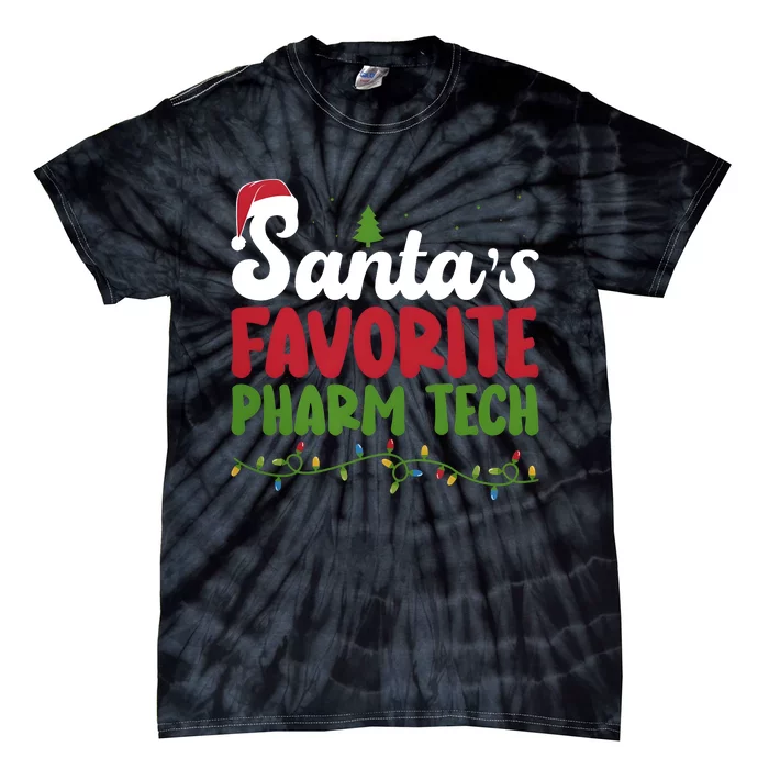 Santa Favorite Pharm Tech Christmas Pharmaceutical Technology Tie-Dye T-Shirt