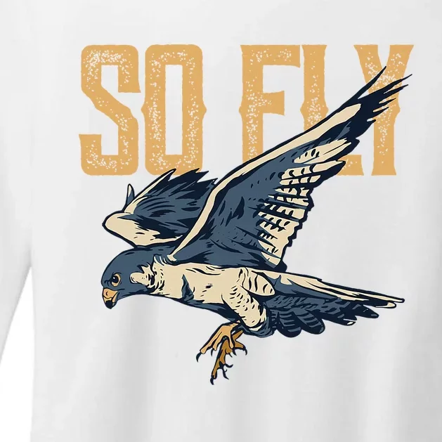 So Fly Peregrine Falcon Birding Ornithologists Womens CVC Long Sleeve Shirt