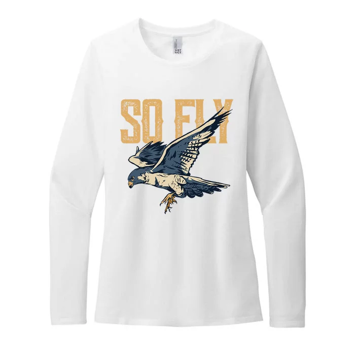 So Fly Peregrine Falcon Birding Ornithologists Womens CVC Long Sleeve Shirt