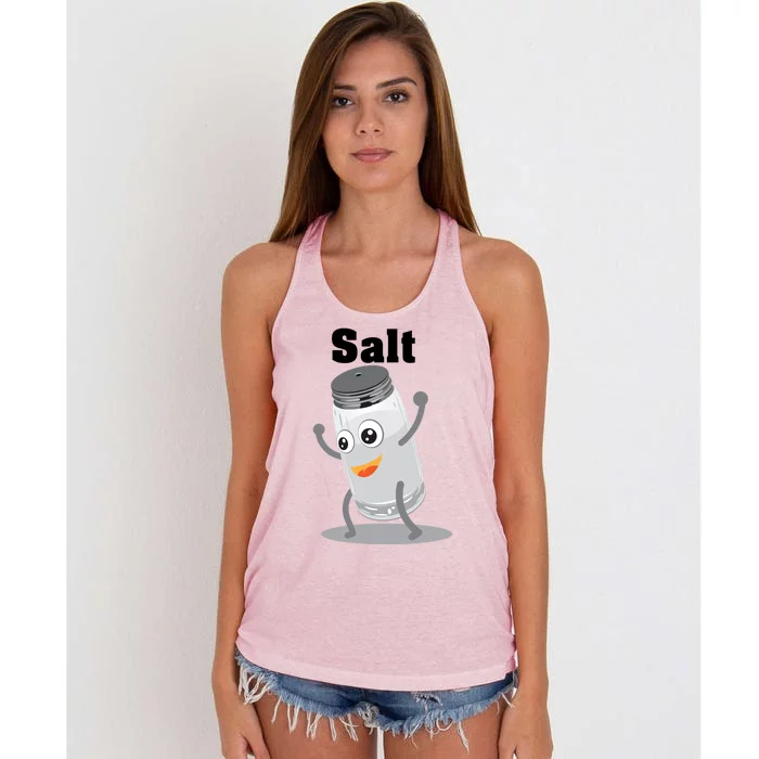 Salt Funny Power Matching Salt And Pepper Gift Women's Knotted Racerback Tank