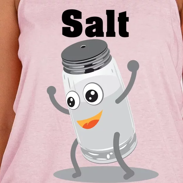 Salt Funny Power Matching Salt And Pepper Gift Women's Knotted Racerback Tank