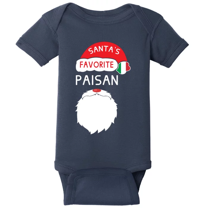 SantaS Favorite Paisan Funny Italian Christmas Baby Bodysuit