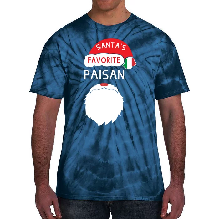 SantaS Favorite Paisan Funny Italian Christmas Tie-Dye T-Shirt