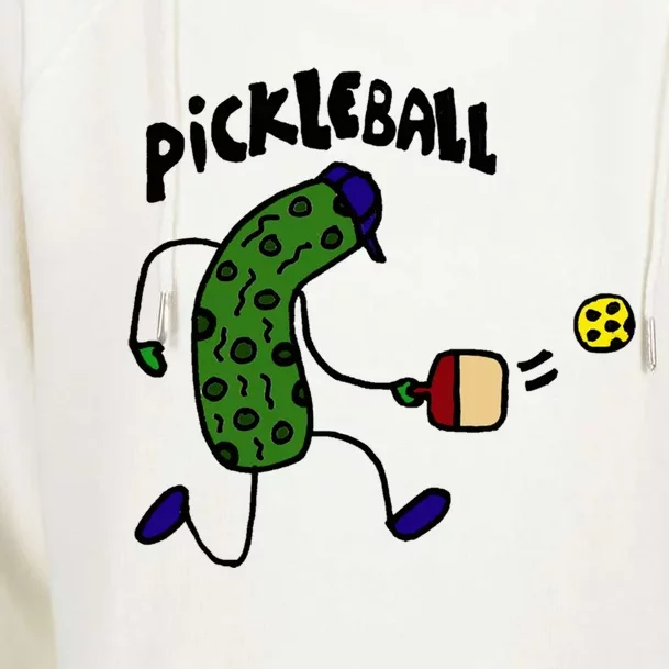 Smileteestank Funny Pickle Playing Pickleball Cartoon Cool Gift Womens Funnel Neck Pullover Hood