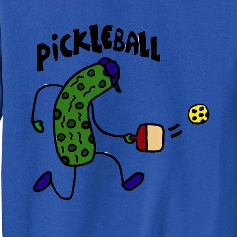 Smileteestank Funny Pickle Playing Pickleball Cartoon Cool Gift Tall Sweatshirt