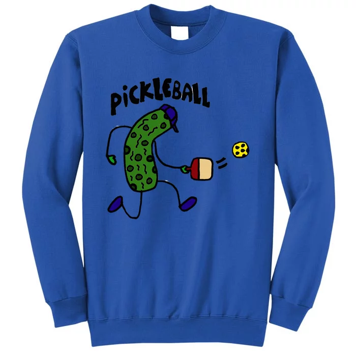 Smileteestank Funny Pickle Playing Pickleball Cartoon Cool Gift Tall Sweatshirt