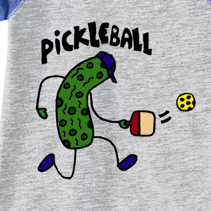 Smileteestank Funny Pickle Playing Pickleball Cartoon Cool Gift Infant Baby Jersey Bodysuit