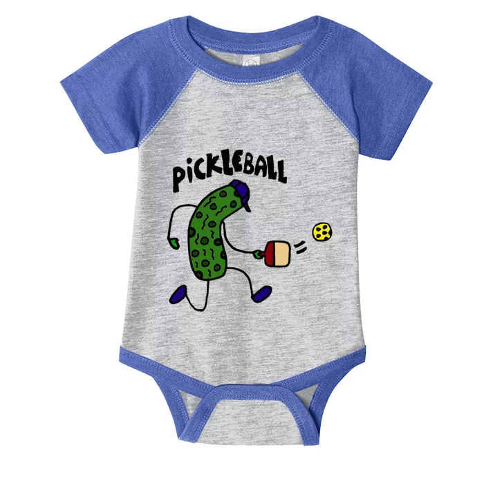 Smileteestank Funny Pickle Playing Pickleball Cartoon Cool Gift Infant Baby Jersey Bodysuit