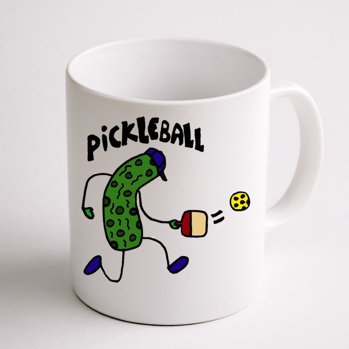 Smileteestank Funny Pickle Playing Pickleball Cartoon Cool Gift Front & Back Coffee Mug