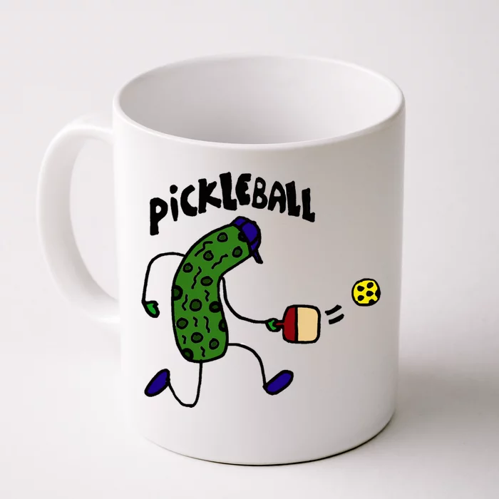 Smileteestank Funny Pickle Playing Pickleball Cartoon Cool Gift Front & Back Coffee Mug