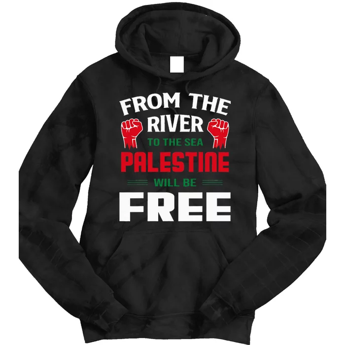 Solidarity for Palestine Arabic Keffiyeh Support Tie Dye Hoodie