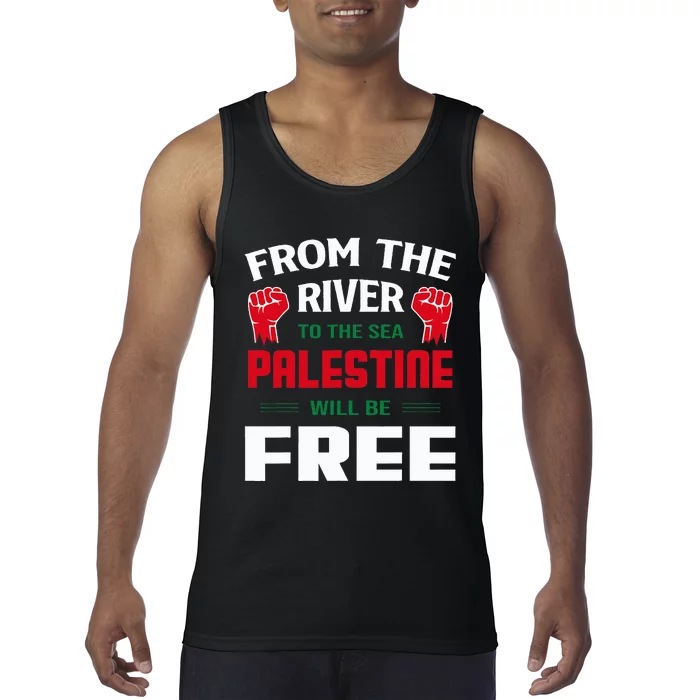 Solidarity for Palestine Arabic Keffiyeh Support Tank Top