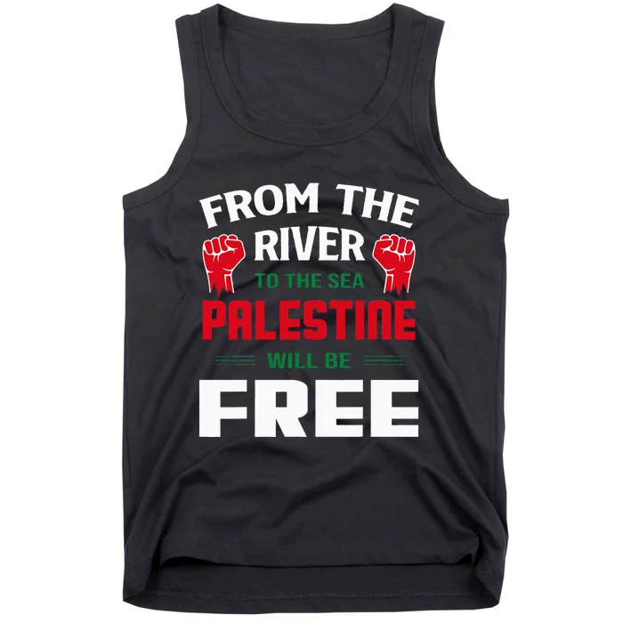 Solidarity for Palestine Arabic Keffiyeh Support Tank Top