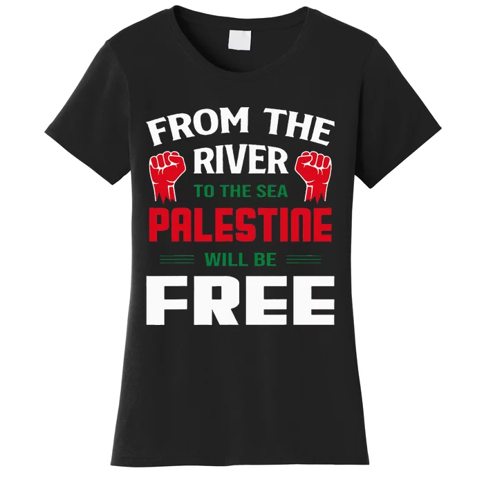 Solidarity for Palestine Arabic Keffiyeh Support Women's T-Shirt