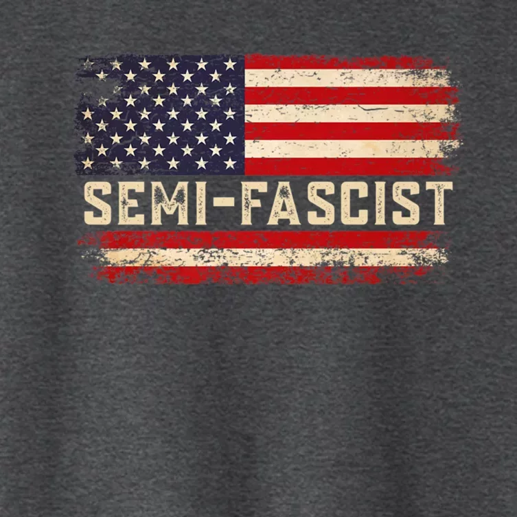 Semi Fascist Funny Political Humor Biden Quotes Women's Crop Top Tee