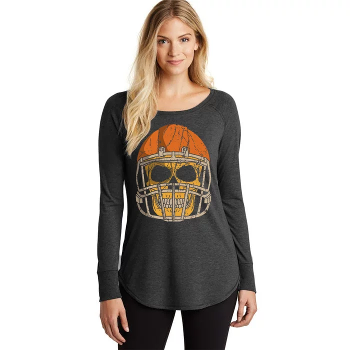 Skeleton Football Player Skull Halloween Costume Women's Perfect Tri Tunic Long Sleeve Shirt