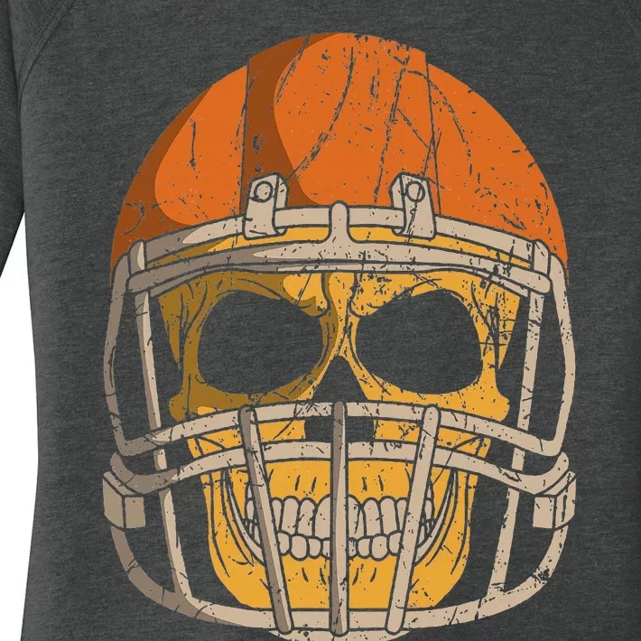 Skeleton Football Player Skull Halloween Costume Women's Perfect Tri Tunic Long Sleeve Shirt