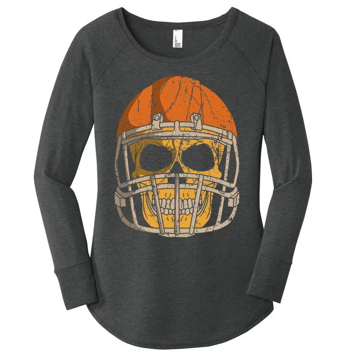 Skeleton Football Player Skull Halloween Costume Women's Perfect Tri Tunic Long Sleeve Shirt