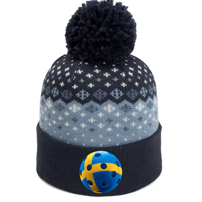 Swedish Flag Pickleball The Baniff Cuffed Pom Beanie