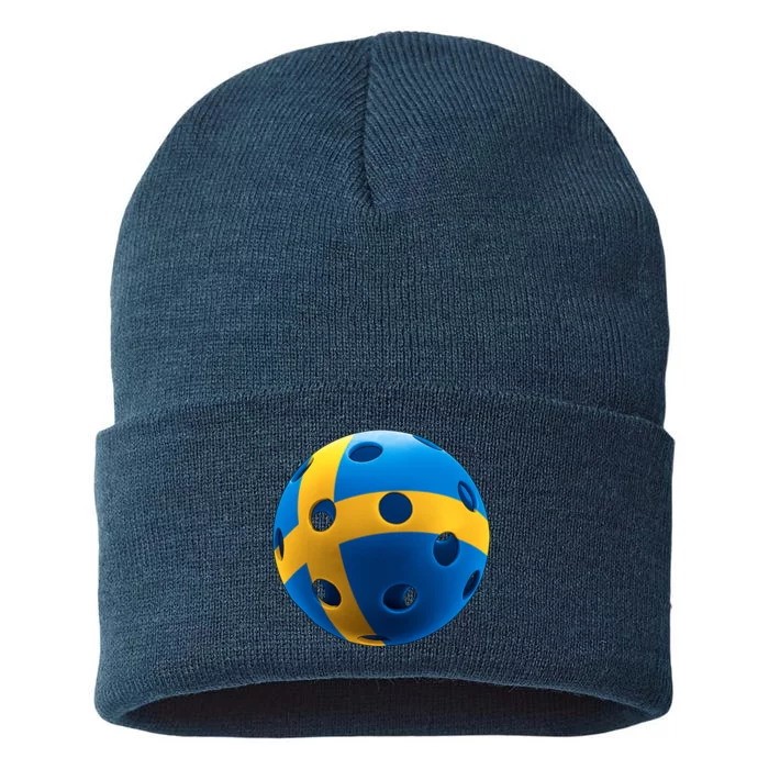 Swedish Flag Pickleball Sustainable Knit Beanie