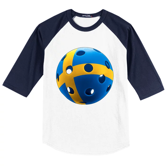 Swedish Flag Pickleball Baseball Sleeve Shirt