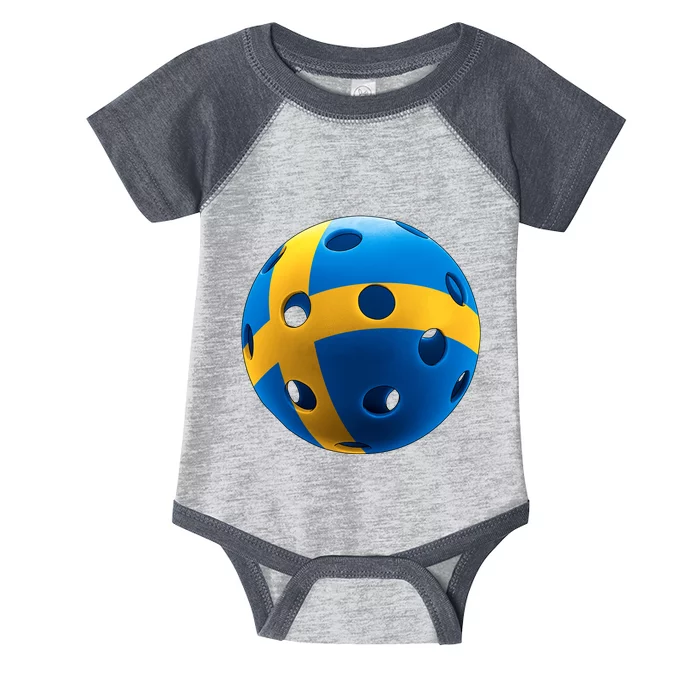 Swedish Flag Pickleball Infant Baby Jersey Bodysuit