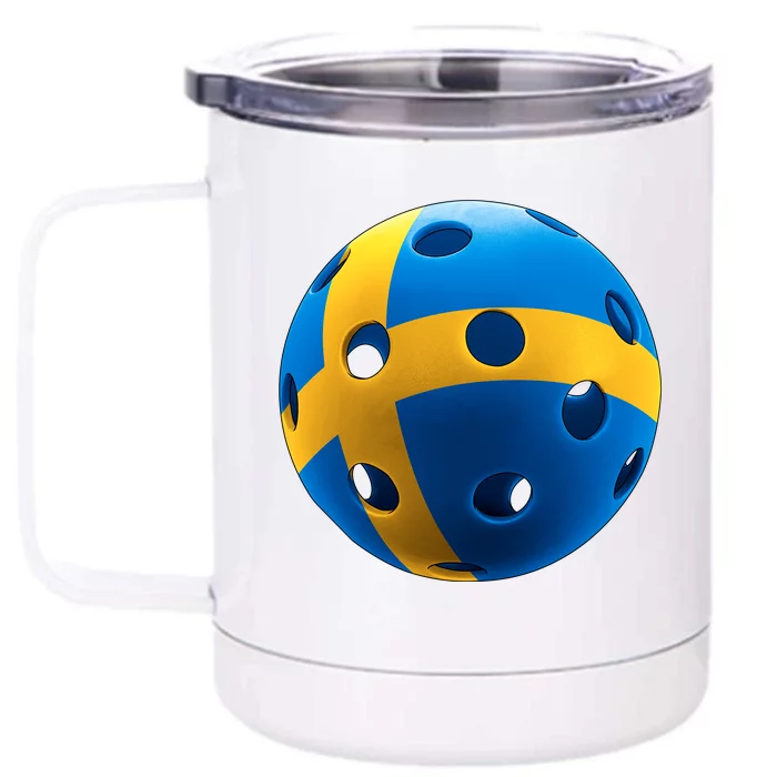 Swedish Flag Pickleball Front & Back 12oz Stainless Steel Tumbler Cup