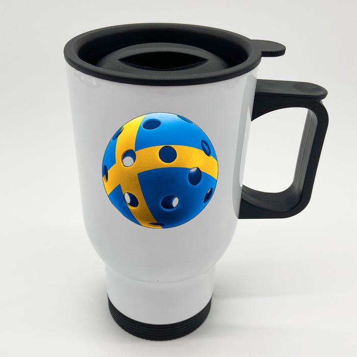 Swedish Flag Pickleball Front & Back Stainless Steel Travel Mug