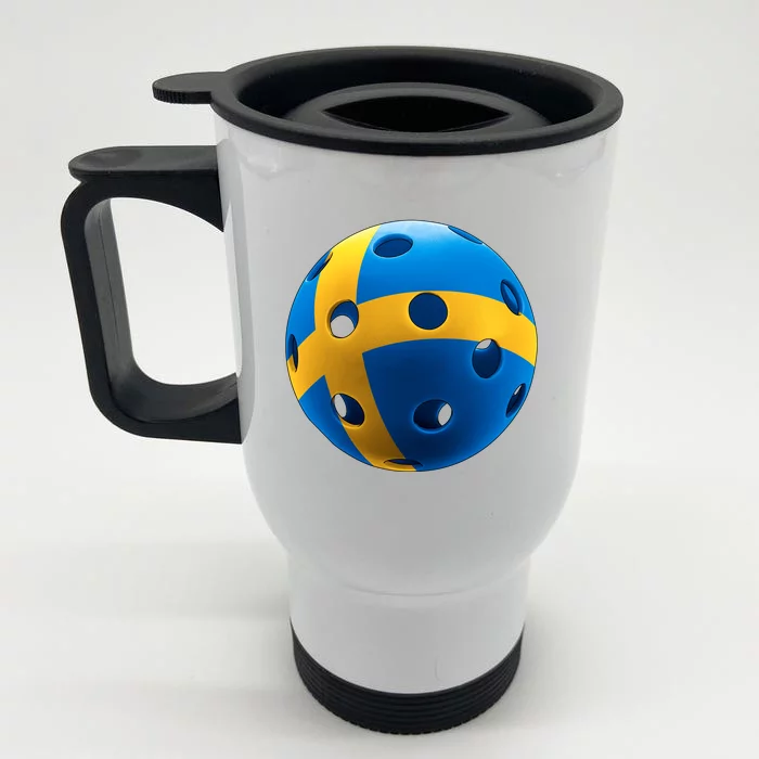 Swedish Flag Pickleball Front & Back Stainless Steel Travel Mug