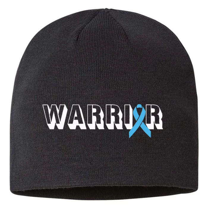 Support Father Prostate Cancer Warrior Light Blue Ribbon 8 1/2in Sustainable Knit Beanie