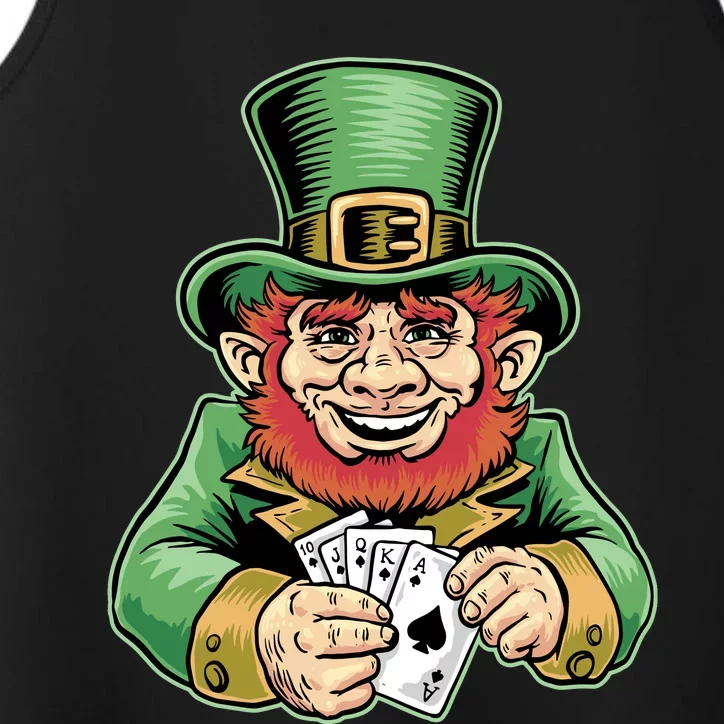 Straight Flush Poker Leprechaun Performance Tank