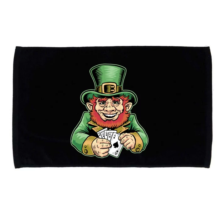 Straight Flush Poker Leprechaun Microfiber Hand Towel