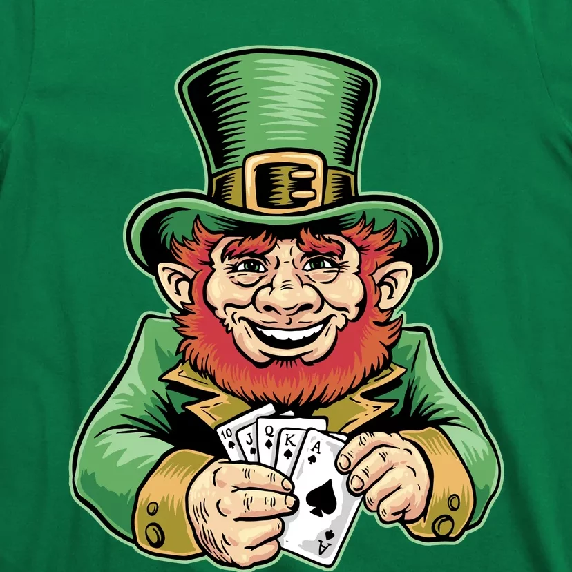 Straight Flush Poker Leprechaun T-Shirt