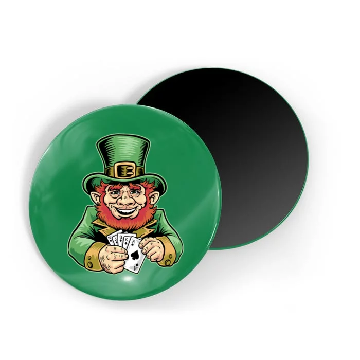 Straight Flush Poker Leprechaun Magnet