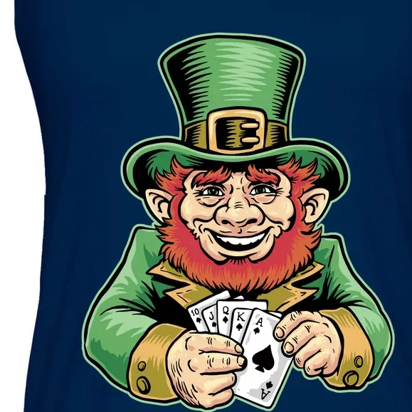 Straight Flush Poker Leprechaun Ladies Essential Flowy Tank