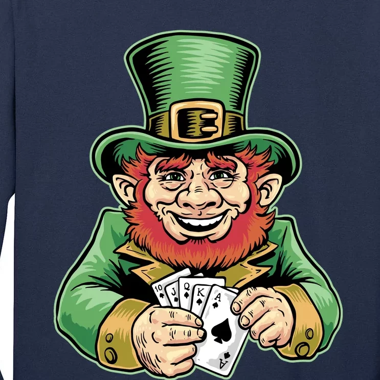 Straight Flush Poker Leprechaun Tall Long Sleeve T-Shirt