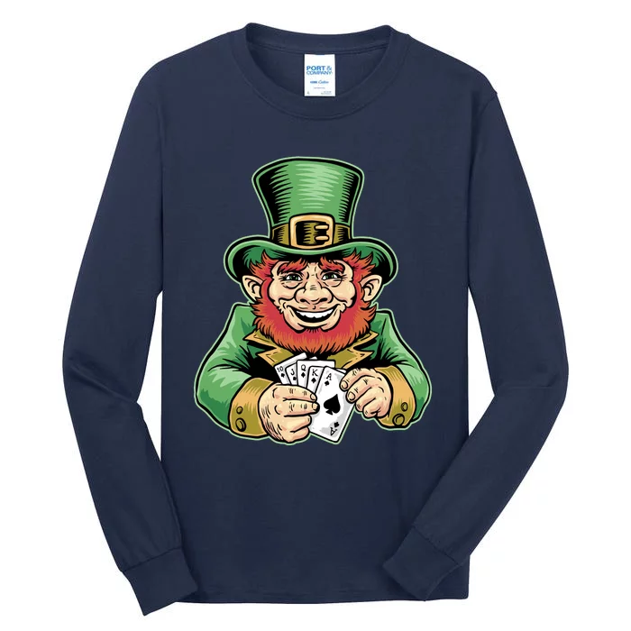 Straight Flush Poker Leprechaun Tall Long Sleeve T-Shirt