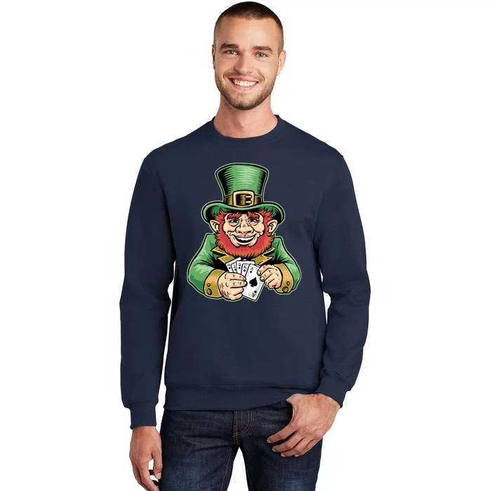 Straight Flush Poker Leprechaun Tall Sweatshirt