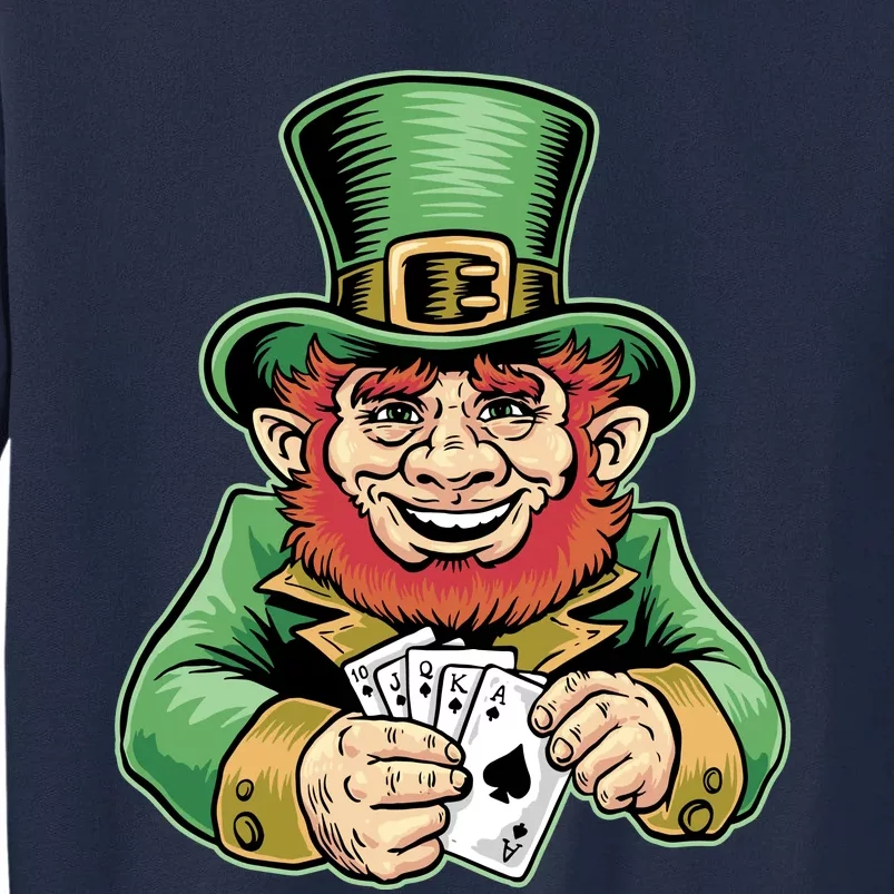 Straight Flush Poker Leprechaun Tall Sweatshirt