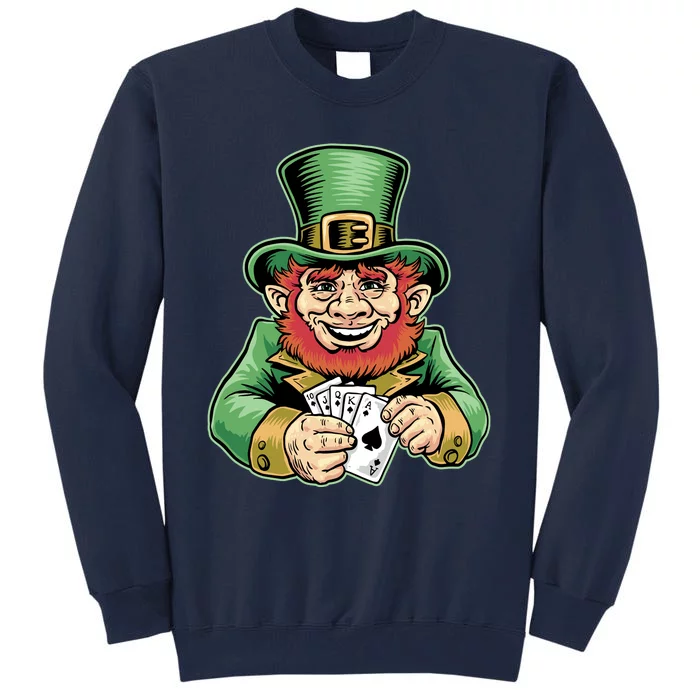 Straight Flush Poker Leprechaun Tall Sweatshirt