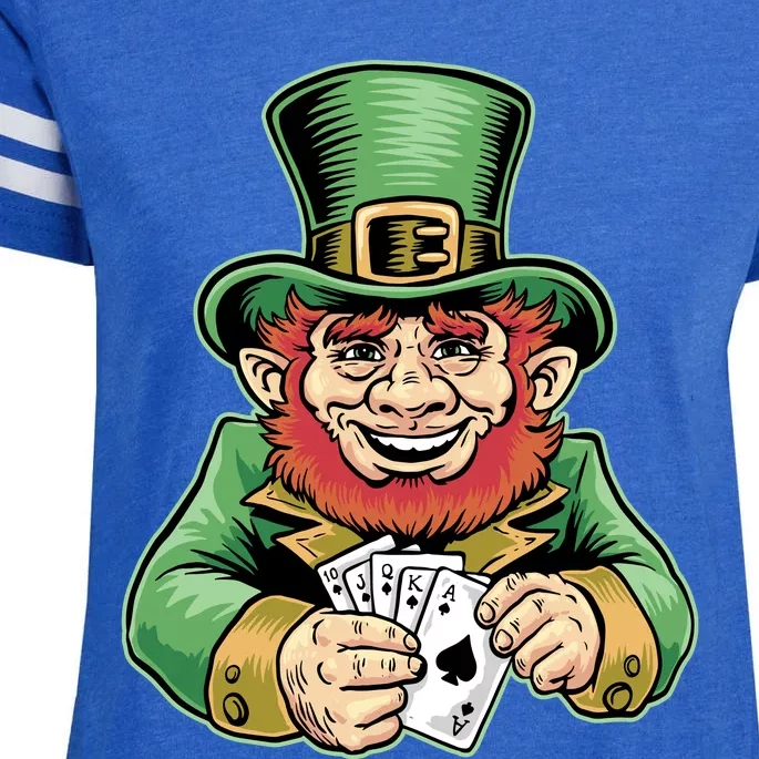 Straight Flush Poker Leprechaun Enza Ladies Jersey Football T-Shirt