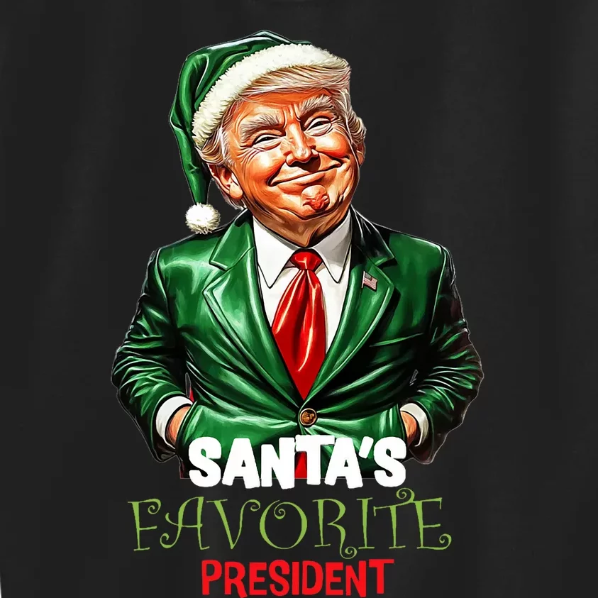 SantaS Favorite President Funny Trump Kids Sweatshirt