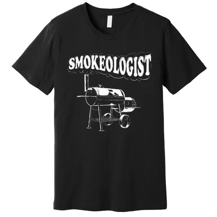 Smokeologist Funny Pitmaster BBQ Smoker Grilling Premium T-Shirt