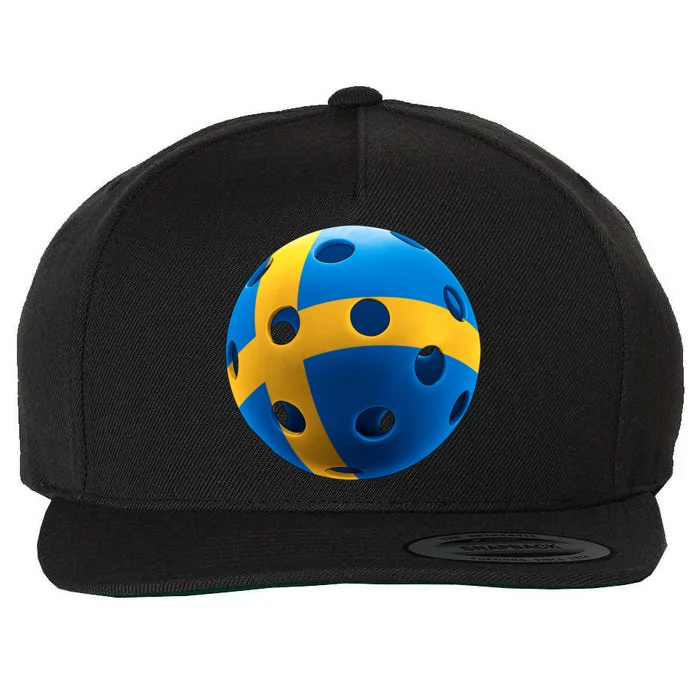 Swedish Flag Pickleball Wool Snapback Cap