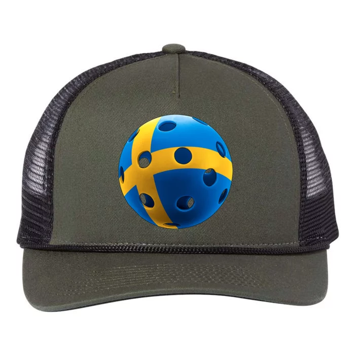 Swedish Flag Pickleball Retro Rope Trucker Hat Cap